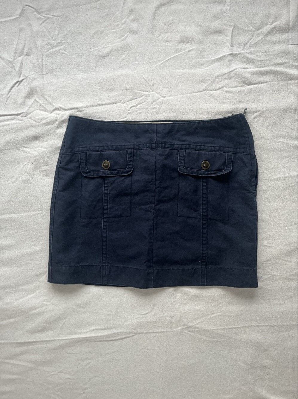 Tommy Hilfiger Size 12 Navy Blue 100% Cotton Mini Skirt w/pockets